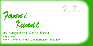 fanni kundl business card